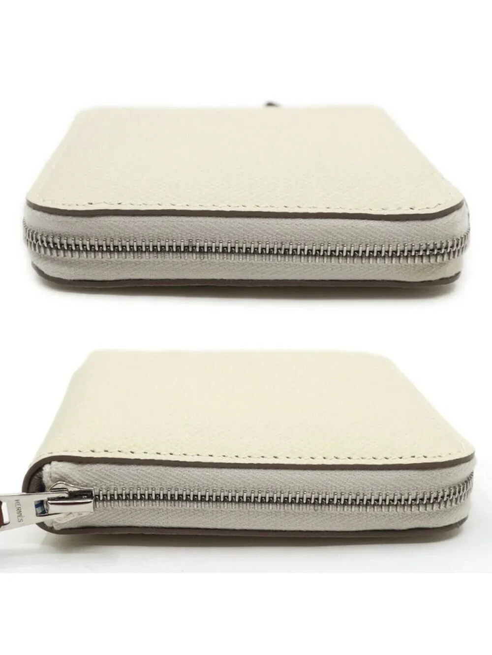 Hermes Azap Silk in Compact Epsom Coin Case Nata Ivory White